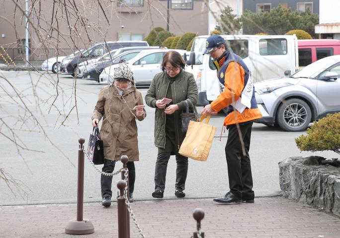 寒い中での活動